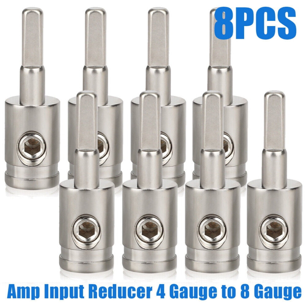 8Pcs Car Audio Amp Input Reducer 4 Gauge To 8 Gauge Wire Reducer Power And Ground 9028731008363