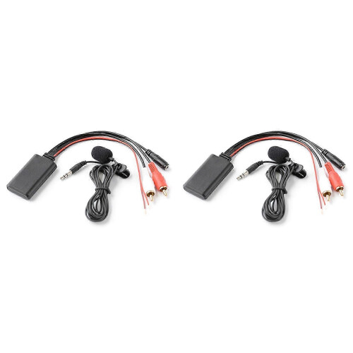 KINCJON 2Sets Car Bluetooth Module Wireless Music Adapter AUX Audio Cable Handsfree Microphone for AUX-IN Audio Input