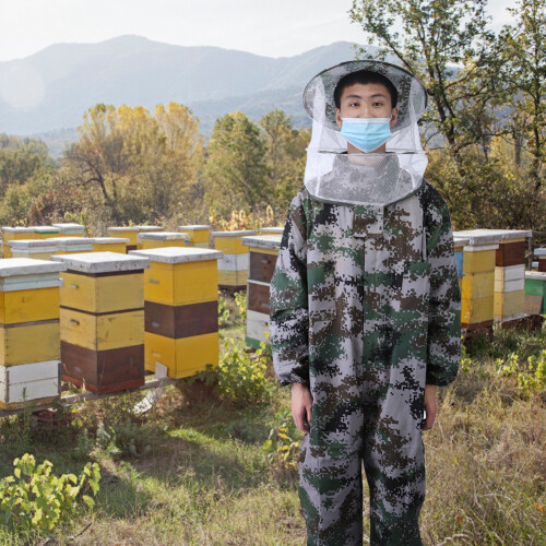 Beekeeping Tools Polyester Cotton Bee Suits Beekeeper Protective Veil Suit AccessoryXXL 2