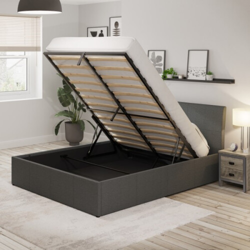 Ascot Kingszie 5ft Ottoman Storage Fabric Bed Grey 1