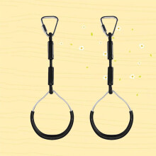 2Pcs Solid Black Fitness Rings Gymnastic Rings for Climbing and Workout