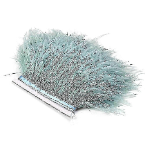 (Light Blue) 2m ostrich feather ribbon selvage for millinery projects