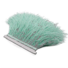 (Mint Green) 2m ostrich feather ribbon selvage for millinery projects