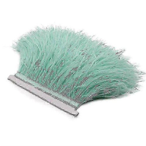 (Mint Green) 2m ostrich feather ribbon selvage for millinery projects