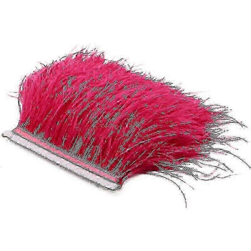 (Watermelon Red) 2m ostrich feather ribbon selvage for millinery projects