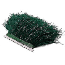 (Dark Green) 2m ostrich feather ribbon selvage for millinery projects