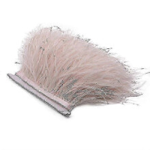 (skin pink) 2m ostrich feather ribbon selvage for millinery projects