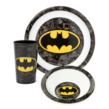 DC Comics Batman 3 Piece Tableware Set (Unisex Kids Black)