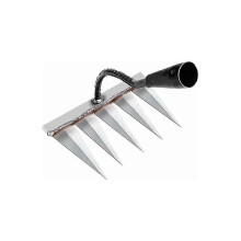 High Carbon Steel Hoe Weeding Rake Farm Tool Weed Soil Turn Loosen Artifact Nail Rake Tool Artifact Harrow Agricultural Tools (5T)