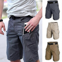 (S, Black) Men's Waterproof Tactical Work Shorts, Casual Military Combat Shorts, Lightweight Breathable Hiking Fishing Outdoor Cargo Shorts