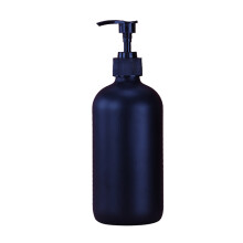 Distributeur de savon en verre effet tableau noir, pompe verrouillable, distributeur de savon liquide réutilisable avec protection UV, 500 ml, noir