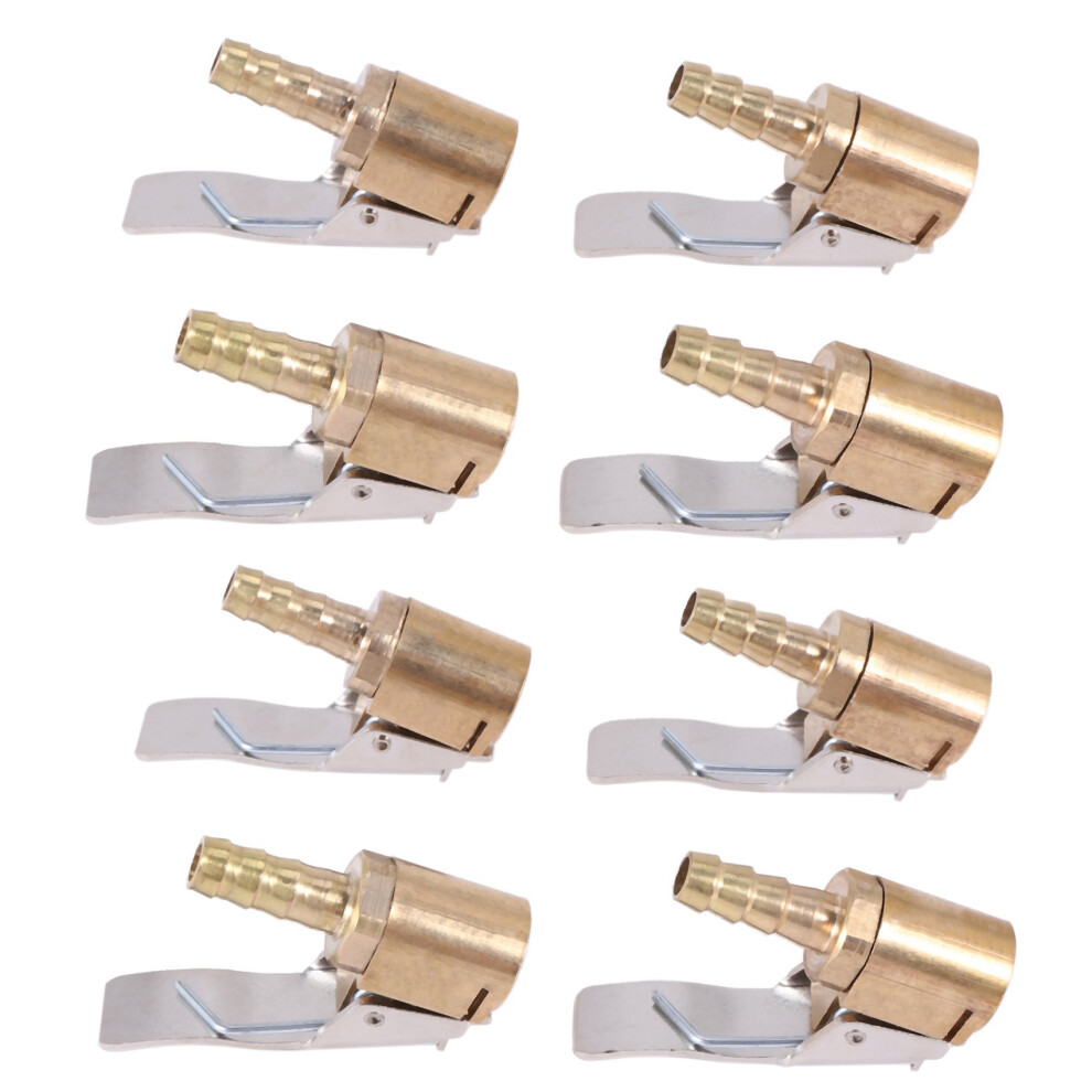 8Pc 6Mm Auto Air Pump Chuck Clip Car Truck Tyre Tire Inflator Valve Connector Car Open Brass Stem Tire Silver 6032311264714