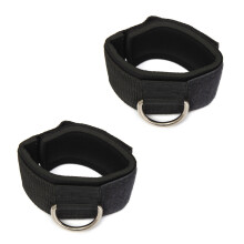 2X Knoechelriemen D-Ring Multi-Gym Kabelmontage Schenkel Bein Gewichtheben Schwarz
