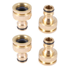 4Er-Pack Messing Gartenschlauch / Schlauchanschluss 1/2 Zoll und 3/4 Zoll 2-In-1-Adapter mit Innengewinde
