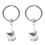 2X Trendy Car Engine Piston Keyring Chain Keychain Key Fob Silver 1
