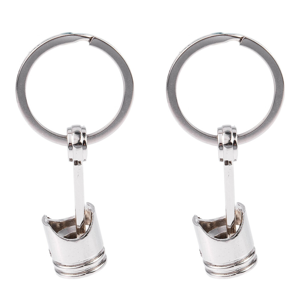 2X Trendy Car Engine Piston Keyring Chain Keychain Key Fob Silver 6031861904354