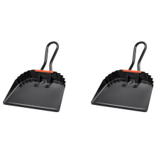 2X Industrial Metal Dustpan 12Inch Dust Pan with Handle Handheld Dustpan Wide Scoopers Dust and Debris Sweeping Tool