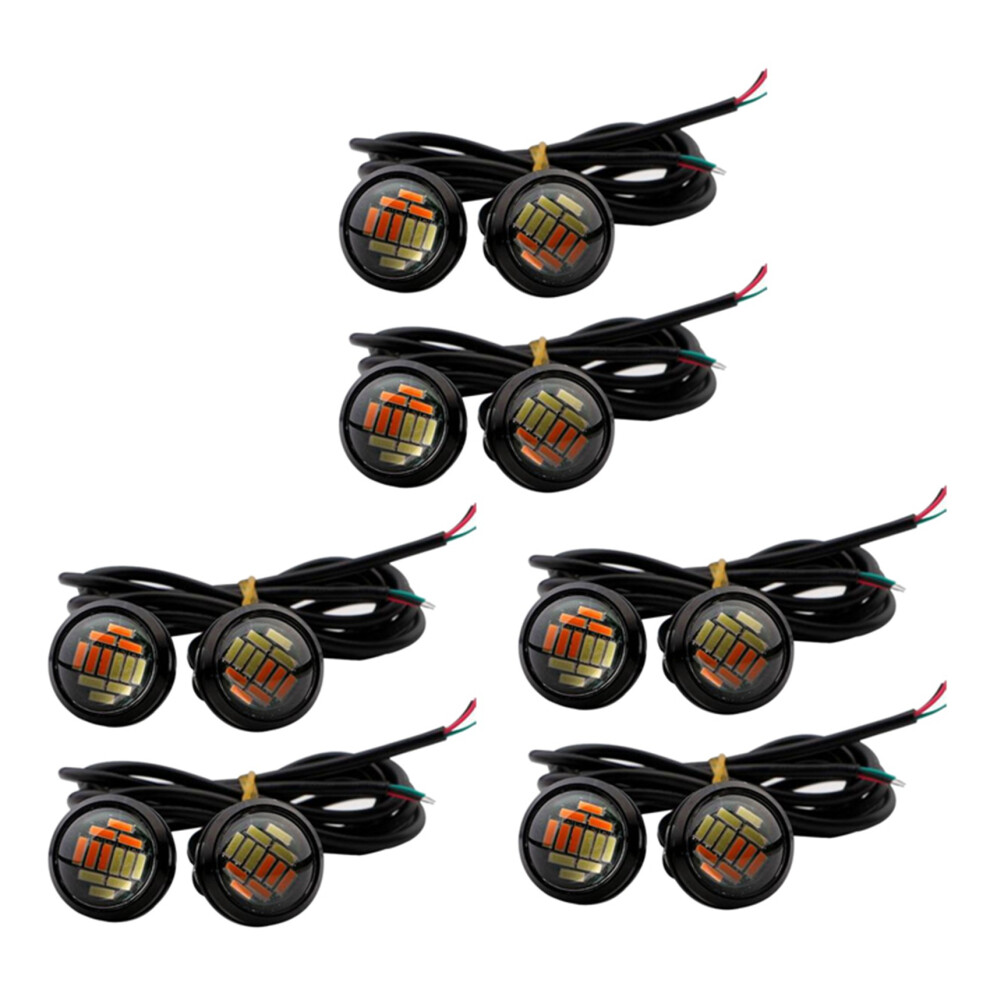 12 Pcs Car 12V 23Mm Dual Color Switchback 4014 12 Led Drl Eye Daytime Light 4711115292308