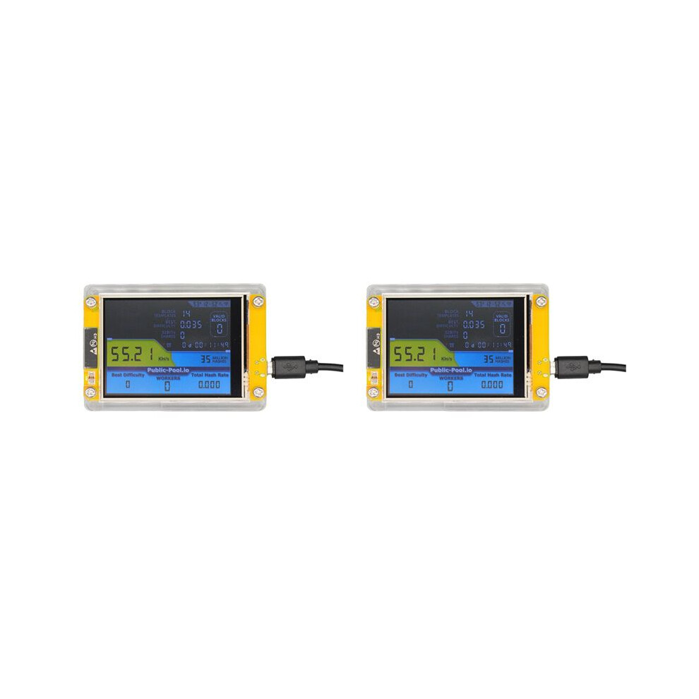 Photos - Cable (video, audio, USB) 2X Bitcoin Nerd Miner V2 55-56KH/S 2.8 Inch Display BTC Nerdminer LCD Display Crypto Solo Lottery Miner