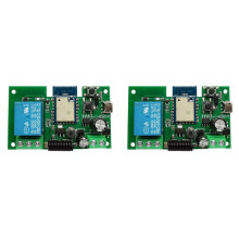 2X Tuya WIFI Controller Gate Garage Door Opener 1CH 7-32V TimerInching Self-Locking Relay Module
