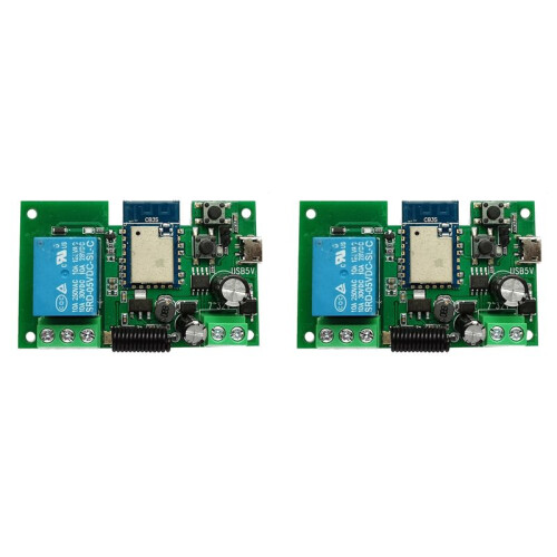 2X Tuya WIFI   Controller Gate Garage Door Opener 1CH 7-32V TimerInching Self-Locking Relay Module 1