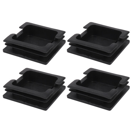 75mm x 75mm Plastic Square Caps Tube Pipe Inserts End Blanking 4 Pcs