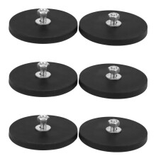 6Pcs 45KG Powerful Neodymium Magnet Disc Rubber Costed D88X8mm M8 Thread Surface Protecting LED Camera Car Mount Magnet
