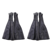 4X Rubber Black Sandblaster Gloves Stripe Abrasive Sand Blasting Gloves for Blasting Cabinet 65X30cm