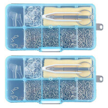 2X Eyeglass Sunglass Repair Kit with Screws Tweezers Screwdriver Tiny Screws Nuts Assortment Repair Nose Pads