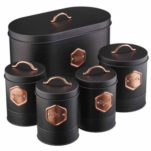 Cooks Professional Cooks Professional 5 Piece Kitchen Storage Set | Black / Copper