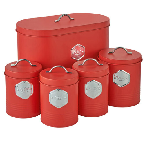Cooks Professional Cooks Professional 5 Piece Kitchen Storage Set | Red / Silver