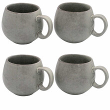 Cooks Professional Set of 4 Nordic Stoneware Mugs | 490ml | Grey