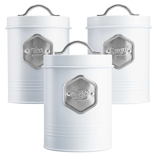 Cooks Professional Cooks Professional 3 Piece Kitchen Storage Set | White / Silver