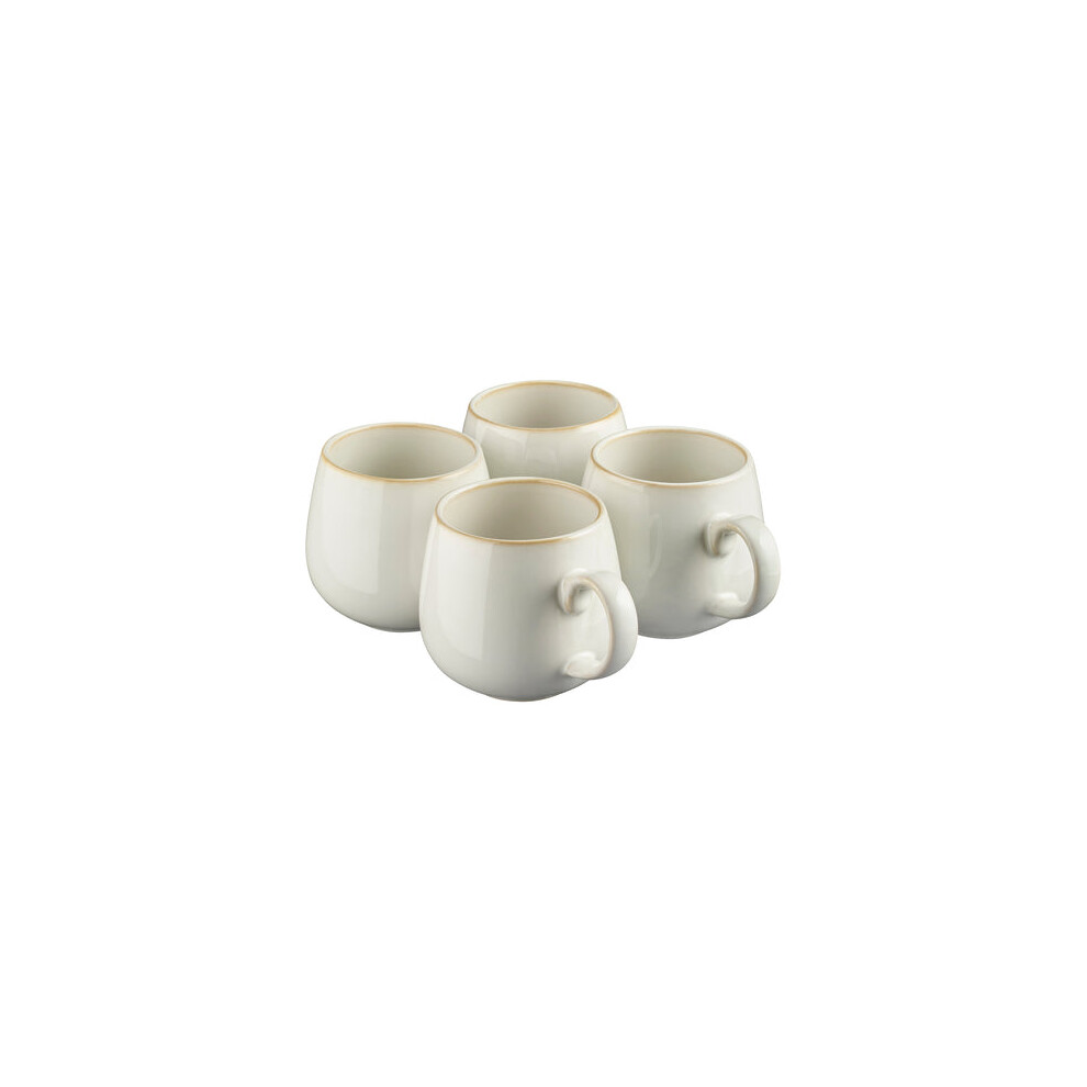 B&Q -  Set Of 4 Mugs Nordic Stoneware Mugs 350Ml With Reactive Glaze FinishLarge Modern Ceramic TeaCoffee Drinking CupsWhite - Image 5