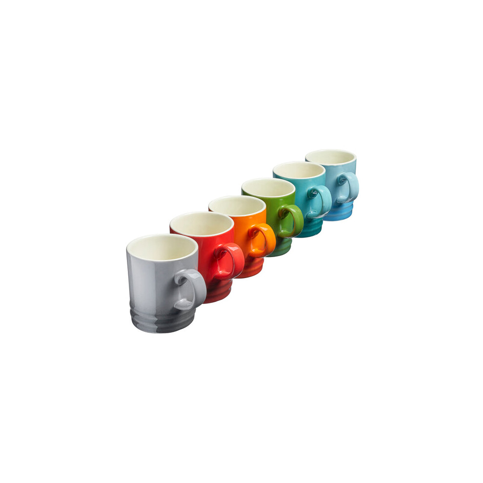 Cooks Professional 6 Piece Mug Set | 350Ml | Multi-Colour Blue/Green/Orange