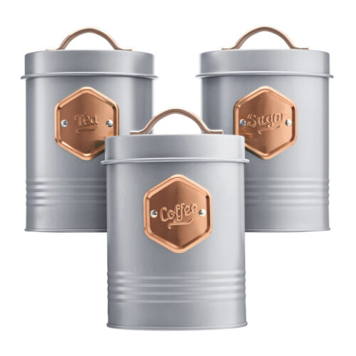 Cooks Professional Cooks Professional 3 Piece Kitchen Storage Set | Grey / Copper