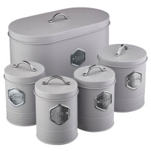 Cooks Professional 5 Piece Kitchen Storage Set | Grey / Silver