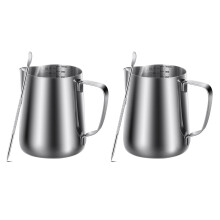 2X Milch Schaumkrug 350 Ml (12 Unze) Dampfende KrüGe Edelstahl Milch Kaffee Cappuccino Latte Kunst Barista Coffeehouse Dampf KrüGe Milch KäNnchen