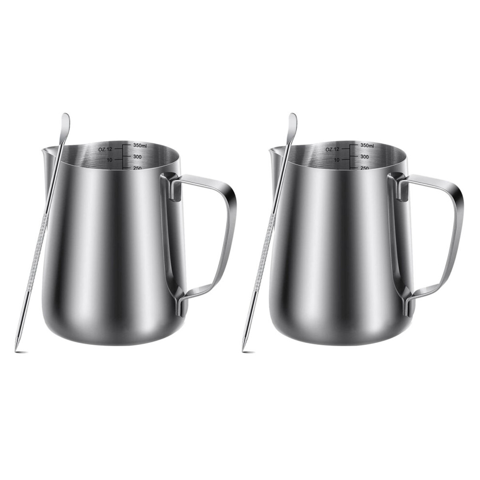 Typecat 2X Milk Frothing Pitcher 350Ml (12Oz)Steaming Pitchers Milk Coffee Cappuccino Latte Art Barista Steam Pitchers Milk Cup