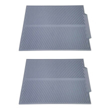 2X Drain Rack Silicone Dish Drainer Tray Large Sink Drying Rack Worktop Organizer Drying Rack for Dishes Tableware Grey