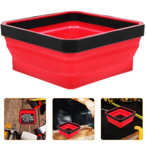 Magnetische Silikon Schüssel Tragbar Rot 2