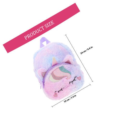 Lila Mini Plüschrucksack Einhorn Stil Niedlich Für Mädchen 1