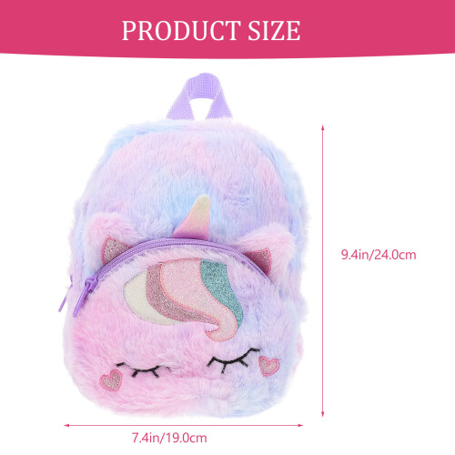 Lila Mini Plüschrucksack Einhorn Stil Niedlich Für Mädchen 2