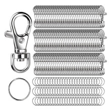 Metal Swivel Snap Hooks and Key Rings, 120PCS Small Lobster Claw Keychains Clasps and 120PCS Key Chain Ring 240PCS