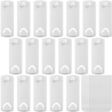 Paquete de 18 Colgadores de Cuadros con Diseño de Dientes de Sierra y Tiras Adhesivas Extraíbles. Colgar Cuadros en la Pared Sin Clavos.