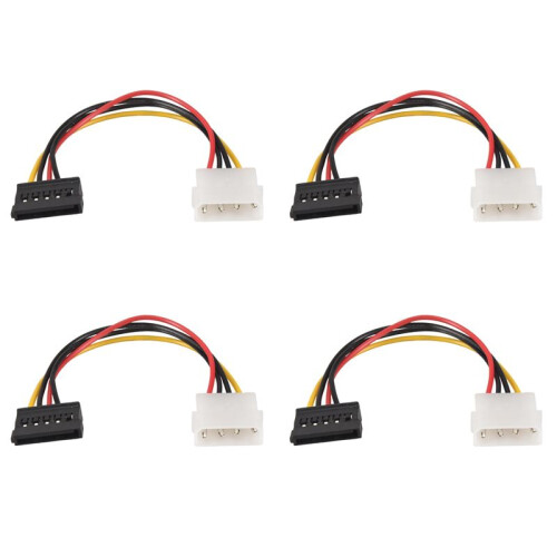 4X -Strom Buchse auf -Stecker-Adapter-Konverter-Kabel, 6-Zoll