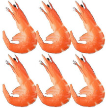 (Red) 6pcs Food Models Artificial Shrimp Models Realistic Shrimp Decors Photo Props