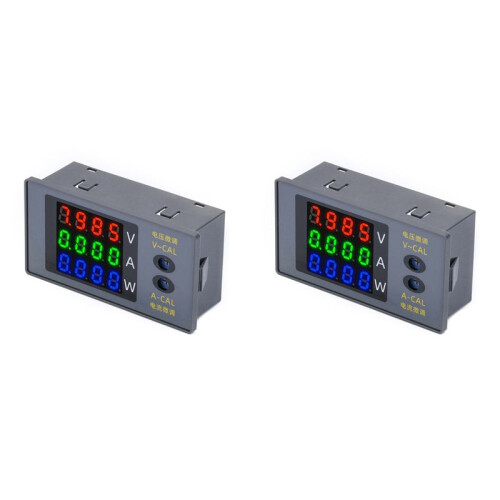 2X DC730 Digital Voltmeter Ammeter Wattmeter 4-Digit Voltage Current Meter Power Meter Voltage Tester Detector  0-100V