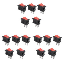 15 Stücke ein-Aus KCD11 2Pin 2P Schwarz Rot Boot Auto Wippschalter 3A 250V 6A 125V AC Taste KCD1 11 10X15 10X15 KCD117