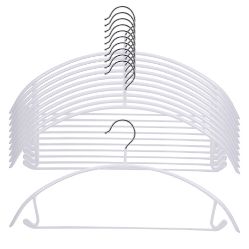 Multipurpose Wardrobe Hanger White PVC 10Pcs
